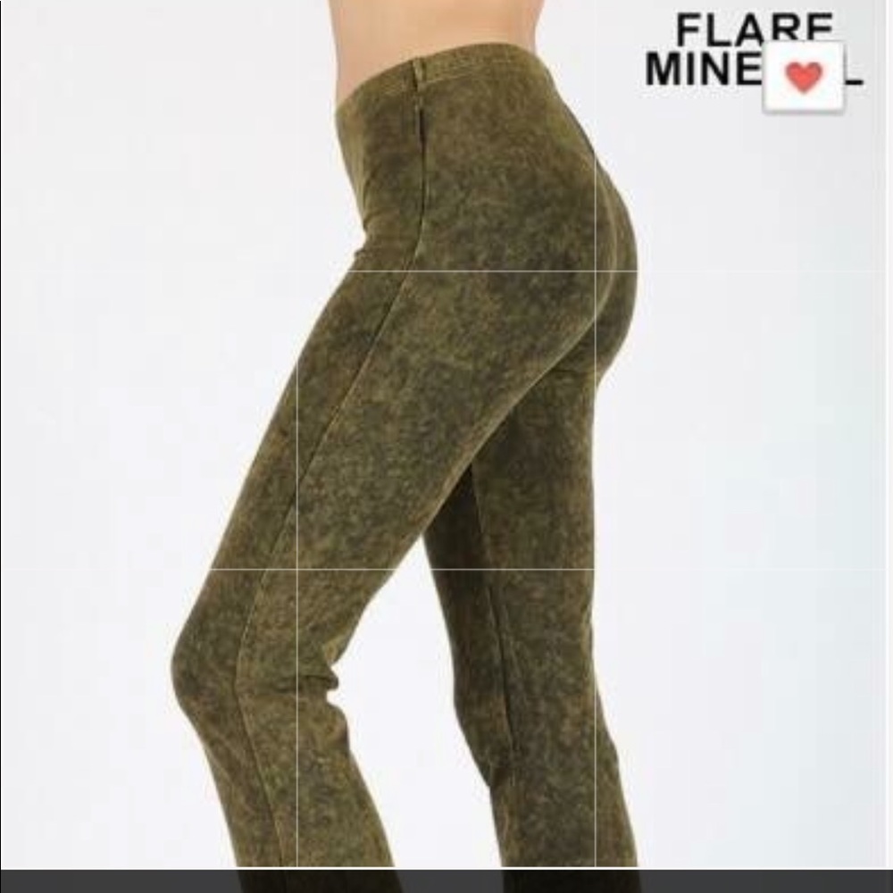 Mineral wash flare leg pants - Picture 3 of 4